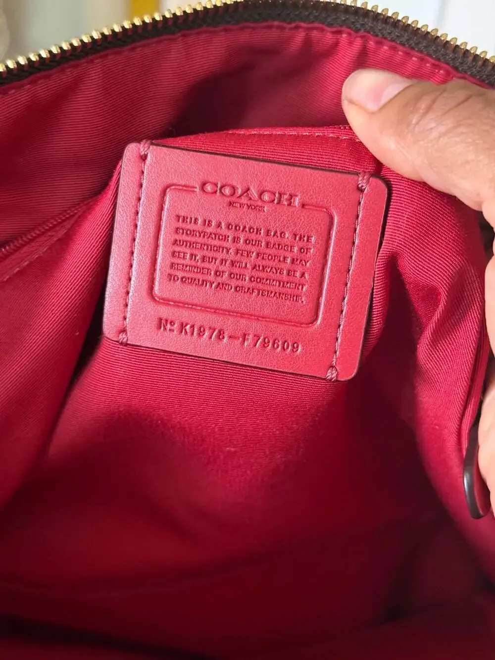 Coach Gallery Tote in Signature Canvas with Red Leather Trim